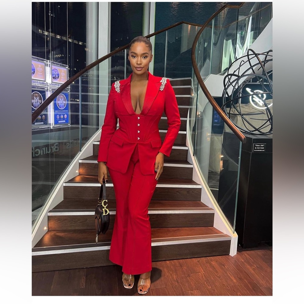 NEW SEASON Stunning Lavish Alice red diamonte blazer